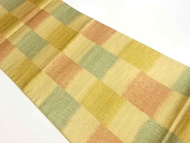 JAPANESE FUKURO OBI / KIN-TOSHI / ABSTRACT CHECKERED